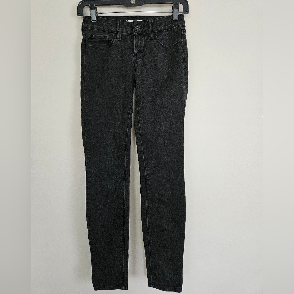 Bullhead Black Denim Co Skinniest Jeans Dyed Zip Stretch Size 0